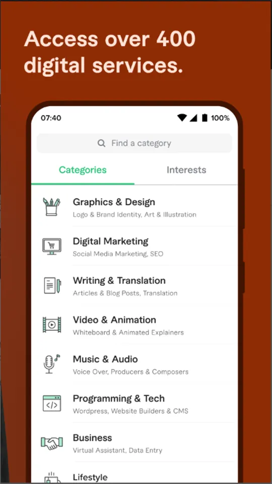 Fiverr(��ְ�ҹ�������)v4.0.9.2 ��Ѱ��ͼ